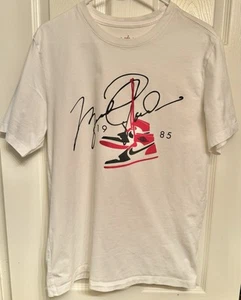 Scarpe Michael Jordan 1985 maglia Nike manica corta taglia large bianche vestibilità standard - Foto 1 di 5