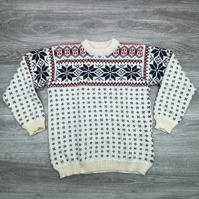 Vintage Dale Of Norway Sweater Mens Large Cream Wool Fair Isle Fisherman Nordic - Image 1 of 4