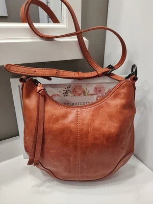 Bandolera Hobo Boho Ajustable de Cuero Genuino Marca Frye MELISSA, Naranja Quemado Foto 1 de 4