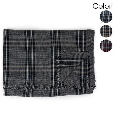 Sciarpa scozzese leggera da uomo elegante pashmina di viscosa a quadri tartan - Immagine 1 di 3