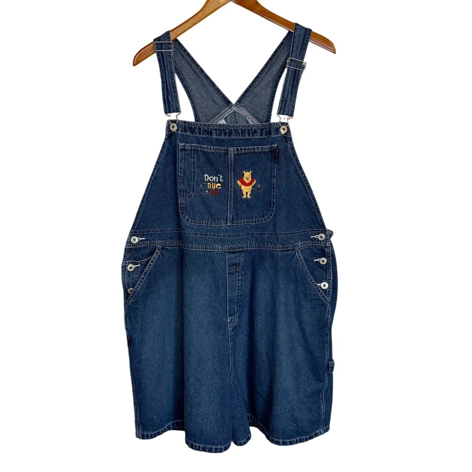 Pantalones cortos vintage de Disney para mujer 22W azul Winnie the Pooh Tigger denim talla grande Foto 1 de 4