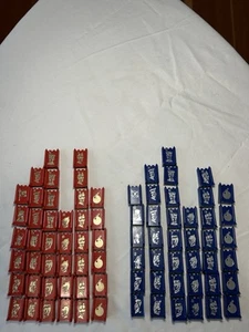 VTG 1975 Classic Plastic Stratego Game Replacement Pieces~40 Red & 39 Blue - Picture 1 of 6