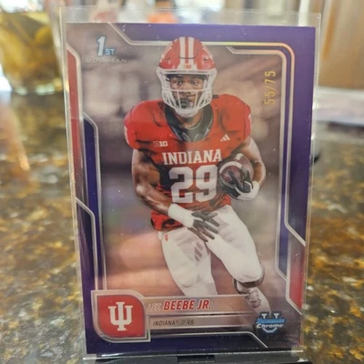 2025 Bowman Chrome University - Lee Beebe Purple /75 - 1st Bowman - Image 1 of 3