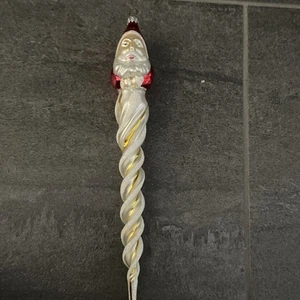 Christopher Radko ST. NICKCICLE Double Face Santa Glass Icicle Ornament - Picture 1 of 4