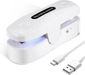 2 In 1 Mini Bag Sealer with Cutter Rechargeable Heat Sealer Portable Snack Ba... - Picture 1 of 7