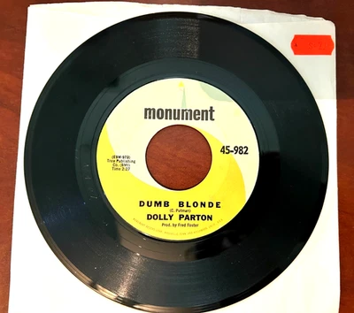 DOLLY PARTON 45RPM 'DUMB BLONDE'/'THE GIVING AND THE TAKING'=MINT=FREE SHIPPING - Image 1 of 2