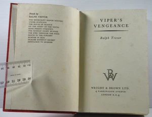 Viper's Vengeance by Ralph Trevor 1938 vintage crime thrill book scarce hardcove - Bild 1 von 16
