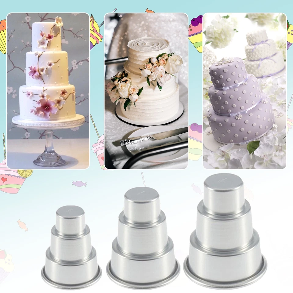Backformen Kuchenform Mehrere Schichten Mini Pfanne Silber 3 Schichten - Bild 1 von 4
