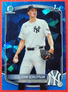 2025 Bowman Chrome Sapphire Edition Cam Schlittler #BCP-166 1° Bowman Yankees - Foto 1 di 2