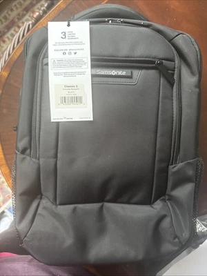 New Samsonite Classic 2.0 Everyday Backpack, 14.1" Black Travel Bag - Image 1 of 4