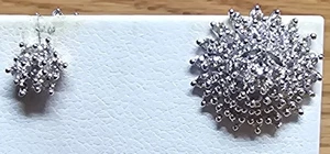 10K WHITE GOLD*DIAMOND CLUSTER EARRINGS & JACKETS*1.5CT TW*VINTAGE* - Picture 1 of 7