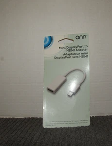 ONN Mini DisplayPort To HDMI Adapter, Male to Female ONA18AV012C White - Picture 1 of 3