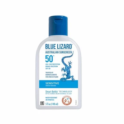 Blue Lizard Sensitive SPF 50+ Mineral Sunscreen Lotion, Broad Spectrum A