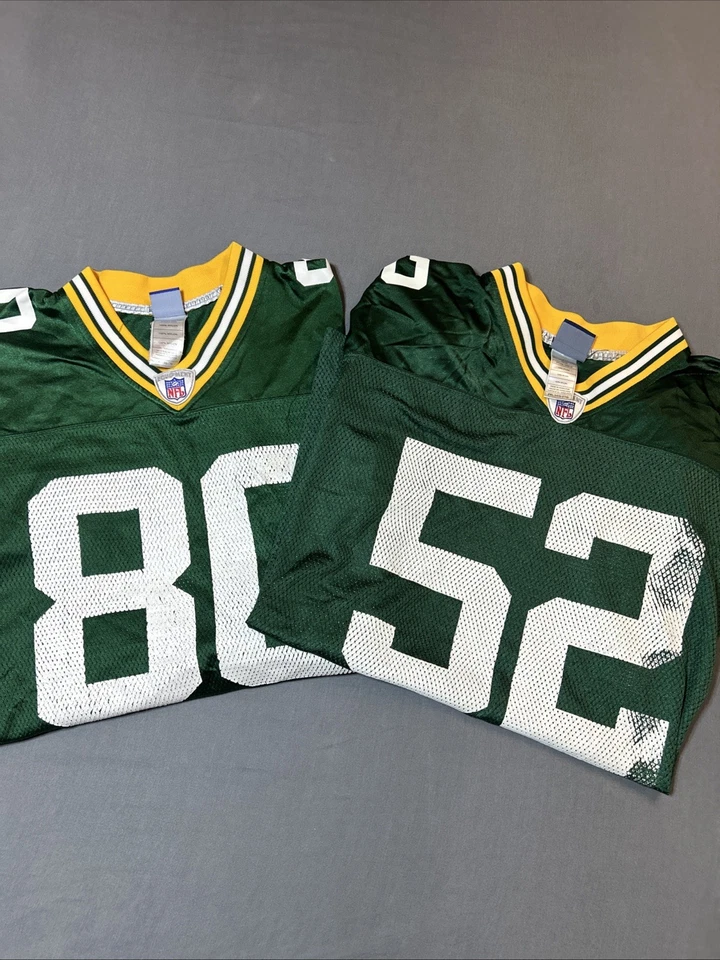 Lote de 2 camisetas NFL Green Bay Packers Clay Matthews # 52 y 80 para hombre XLarge y XL Foto 1 de 4