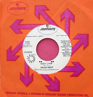 URIAH HEEP - Easy Livin - Near Mint Promo 45 rpm - Mercury 73307 Foto 1 de 2