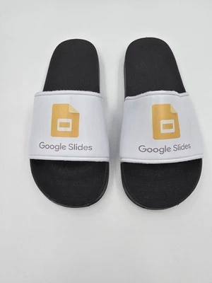 Sandalias sin cordones Google Slides negras/blancas para hombre talla 9/E\3 45 RARAS Foto 1 de 4