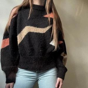 & Other Stories Cropped Fuzzy Funky Pattern Sweater Small - Picture 1 of 7