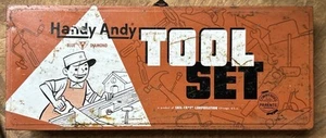Vintage 1950s HANDY ANDY Kids Tool Box Set - Picture 1 of 10