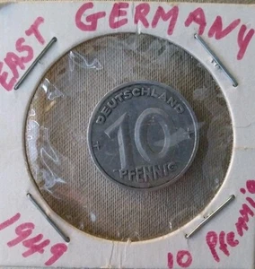 1949-A East Germany  10 Pfennig World East German Coin  - Picture 1 of 2