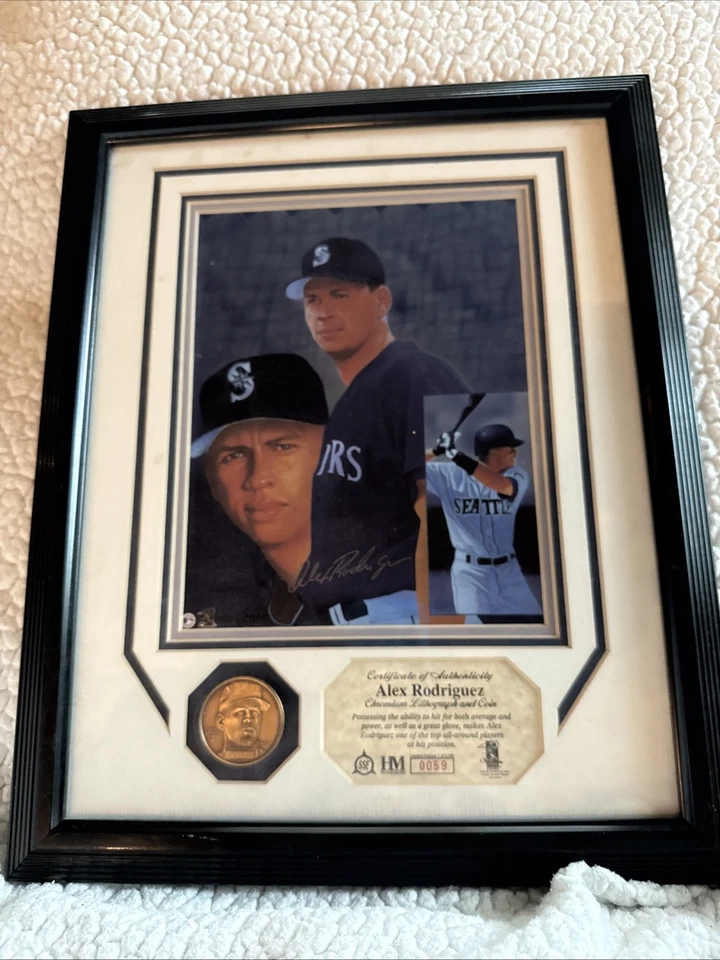 Highland Mint Alex Rodriguez Lithograph & Coin Mariners Framed #59 Of 2500W/COA - Image 1 of 4