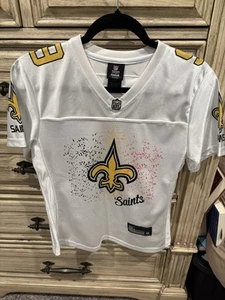 NFL Team Apparel Reebok Womens New Orleans Saints Jersey Drew Brees #9 Vneck - Picture 1 of 10
