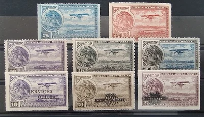 México 1929 8 sellos conjunto corto sc AP3 sin usar estado como se ve, combinar envío Foto 1 de 2