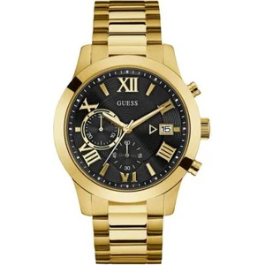 Reloj Guess Atlas W0668G8 Watch Acero Oro Dorado Cronógrafo Negro Hombre 45MM - Imagen 1 de 2