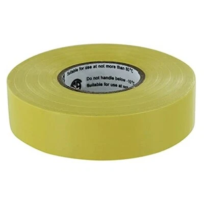ATERET Yellow Electrical Tape - 20 Roll Pack (60' x 3/4" x 0.07" )