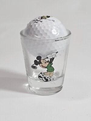 WALT DISNEY WORLD MICKEY MOUSE GOLF SHOT GLASS VINTAGE WDW PARQUE TEMÁTICO RECUERDO Foto 1 de 4