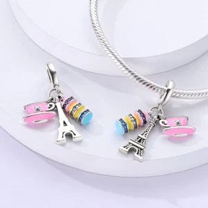 Makronen Teeservice Tasse Paris Eiffelturm Reise Urlaub Charm 925 Sterling Silber - Bild 1 von 6