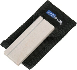 Cuchillo de bolsillo afilador AccuSharp natural Arkansas blanco 3" piedra 024C - Imagen 1 de 3