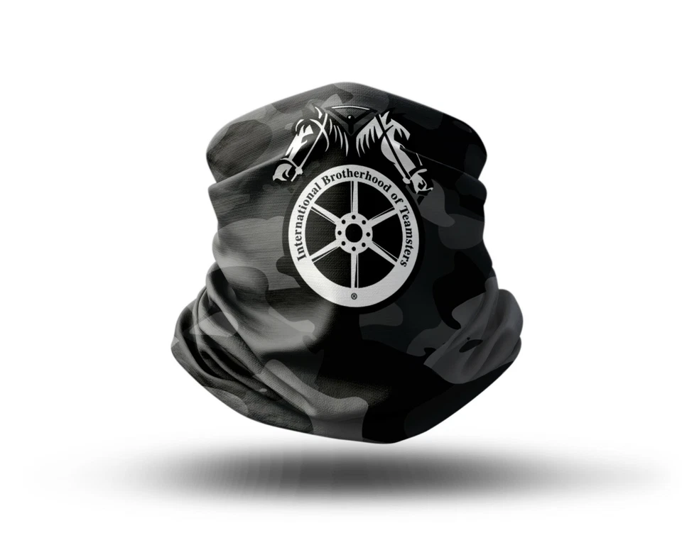 Washable Fabric Face Cover Neck Gaiter Dark Camo Teamsters Print EU Made - Image 1 of 4