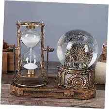 Music Crystal Snow Globe with Hourglass Timer Home Decoration for Living Room 