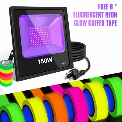 UV LED Black Light 150W Blacklight with Fluorescent Tape For Christmas Halloween - Image 1 of 4