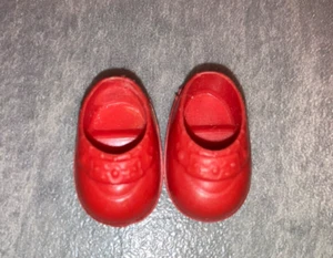 Vintage 1 Zoll rote Kunststoff Puppenschuhe - Bild 1 von 7
