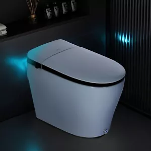 Electric Smart Toilet Bidet Foot Sensor Auto Tankless Heated Flush Night Lights - Picture 1 of 9