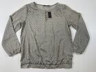 The Limited Woman’s Grey Semi Sheer Long Sleeve Lightweight Bubble Blouse M