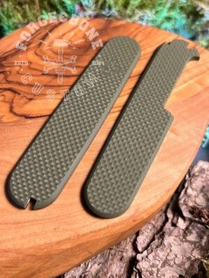 Custom scales für Victorinox 91mm Plus G10 Coarse Micarta Army Grün Griffschalen - Bild 1 von 4