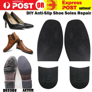 1 Pair Shoe Soles Heels Repair Slip Grip Rubber Pads DIY Anti-Slip Insoles Black - Picture 1 of 7