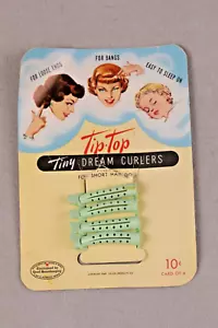 Vintage Tiny Dream Curlers 4 Small No. 339 Tip Tip Green Rubber New - Picture 1 of 7