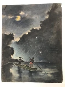 Pham Duc Vietnamese Over The River original Art In Heart - Picture 1 of 1