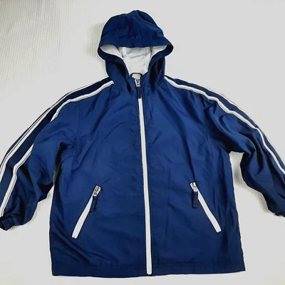 Chaqueta cortavientos vintage Gap niños niño talla S 6 7 cremallera completa bolsillo forrado capucha azul marino Foto 1 de 4