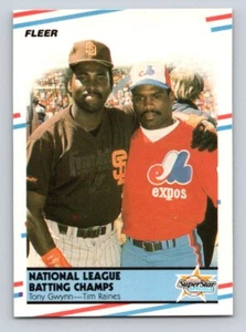 1988 colección Fleer Glossy - SuperStar #631 Tony Gwynn/Tim Raines - Imagen 1 de 2