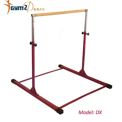 GYM2DANCE Signature Fitness Adjustable Folding Steel Gymnastics Bar, Ages 3 & Up, Purple