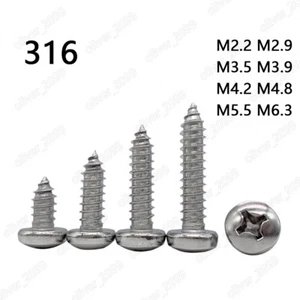 316 viti autoruggenti testa padella acciaio inox M2.2 M2.9 M3.5-M6.3 - Foto 1 di 5
