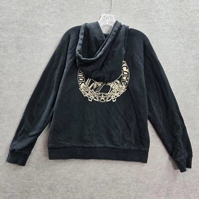 Obey Women Sweatshirt Large Black Hoodie Logo Your Time is Gonna Come Skeleton - Image 1 of 4