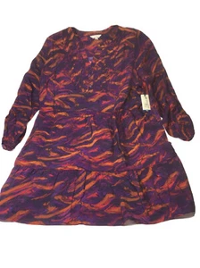 NWT. Terra & Sky Pleated Tiered Long Sleeve Dress Women’s 2X (20W-22W) - Picture 1 of 8