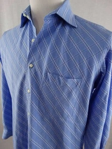 Men's City Of London L/S Blue Stripe Dress Shirt 15.5-34/35 Large L - Picture 1 of 8
