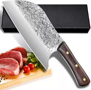 Serbian Butcher Knife High Carbon Stainless Steel Kitchen Chef Cleaver Filleting - Picture 1 of 11