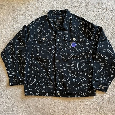 Chaqueta de Jean The Hundreds All Over Pins Adam Bomb Negra, Nueva, Para Hombre Talla XL Foto 1 de 4